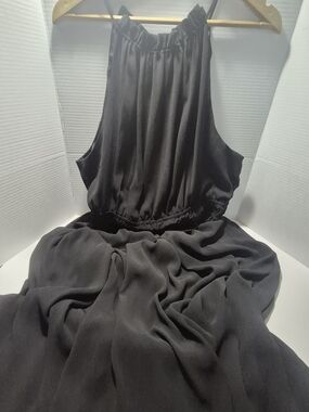 H&M Black Halter Maxi Dress with Elastic Waist